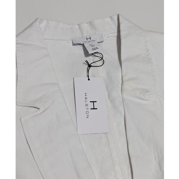 H by Halston White Linen Blazer Suit Jacket Womens Large NEW Workwear Business - Picture 4 of 6